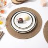 Round Braided Placemats Set of 6 Washable Cotton Polyester 15 inch Round Table Place Mat for Dining Table (Brown, 6)