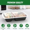 50 Pack (100-Piece) 28 oz Meal Prep Containers Reusable with Lids 2-Compartment, Sturdy Leakproof Food Safe, Microwave Freezer Dishwasher Safe