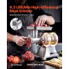 Commercial Meat Grinder, 9.2 Lbs/Min Capacity, #12 Electric Meat Mincer with 2 Plates, 3 Sausage Stuffing Tubes & Kibbe Kit