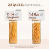 Glass Spaghetti Pasta Storage Containers with Lids 2.2 Qt Set of 3