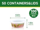 50 Set 8 oz Deli Containers with Lids, Leak-Proof BPA Free Plastic Take Out Bowls, Food Storage Containers for Takeout Meal Prep Storage, Freezer