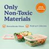 Non-Toxic 4 Pack - Glass Food Storage Containers With Lids – Plastic Free, Airtight Meal Prep Containers, Multi-Size Microwave Freezer Safe