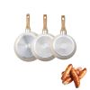 3-Piece Frying Pan Skillet with Heat-Resistant Handle
