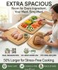 Luxury Bamboo Cutting Board Set of 3 with Glue-Free Surface Technology - Extra Spacious Wood Cutting Boards for Kitchen and XL Chopping Board Set - Re
