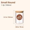 1 Qt Glass Storage Containers with Lids, Glass Jars with Lids, Clear Food Storage Jar, Round Canister Set of 6