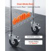 Kitchen Utility Cart, 3 Tier Heavy Duty Adjustable Wire Storage Rack with Wood Tabletop and Handle Bar, Rolling Portable Service Trolley on Wheels