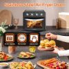 27.5QT 6-in-1 Air Fryer Toaster Oven Dropdown-Door 6-Slice Countertop Convection Oven for Air Frying, Baking, Roasting, Broiling & Grilling, 1600W, Bl