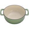 Cast iron 6QT cooking pot - Gradient red - Includes two silicone gloves - Enamel pot