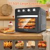 27.5QT 6-in-1 Air Fryer Toaster Oven Dropdown-Door 6-Slice Countertop Convection Oven for Air Frying, Baking, Roasting, Broiling & Grilling, 1600W, Bl