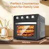27.5QT 6-in-1 Air Fryer Toaster Oven Dropdown-Door 6-Slice Countertop Convection Oven for Air Frying, Baking, Roasting, Broiling & Grilling, 1600W, Bl