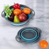 Collapsible Colander 3-Pack Set Space-Saving Foldable Kitchen Strainer with Non-Slip Base Durable Thickened PP+TPE Collapsible Strainers for Pasta