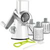 Rotary Cheese Grater Hand Crank, Kitchen Shredder Speed Mandolin Slicer Nuts Grinder with Handle and Drum Blades for Cheese, Vegetable, Walnuts
