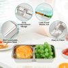 8 Pcs 30 oz Bento Boxes, 2 Compartments 304 Stainless Steel Food Storage Containers Snack Boxes with Leakproof Lids