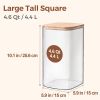 1.2 Gallon Wide Mouth Flour Sugar Storage Containers 2 Pcs, 4.6 Qt Glass Storage Containers with Lids, Large Pantry Glass Jar with Lid