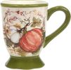 Harvest Morning Set of 4 Ceramic Mugs  Sip coffee, tea, or hot cocoa in cozy autumn style with these beautifully detailed mugs