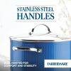 Style 6 Quart Nonstick Stockpot with Tempered Glass Lid, Dishwasher Safe and Oven Safe to 500°F, Blue
