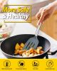 Pack of 4 Silicone Cooking Utensils Set, Non Stick Large Solid Spatulas, Heat Resistant Gray Slotted Spoons, Ideal BPA Free Kitchen Turners for Frying