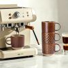 12 OZ Stackable Coffee Mugs, Ceramic Coffee Cups with Texture Patterns for Man,Woman,Dad,Mom