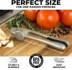 Kitchen Premium Garlic Press Set - Rust Proof Professional Garlic Mincer Tool - Easy-Squeeze, Easy-Clean with Soft