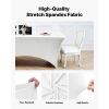 6 Pack Table Cloth for 8FT Rectangular Fitted Events, Wrinkle-Resistant Stretch White Table Covers, Washable Spandex Tablecloth Protector, for Party