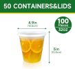 50 Set 32 oz Deli Containers with Lids, Leak-Proof BPA Free Plastic Take Out Bowls, Food Storage Containers for Takeout Meal Prep Storage, Freezer