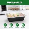 50 Pack (100-Piece) 24 oz Meal Prep Containers Reusable with Lids, Sturdy Leakproof Food Safe, Microwave, Freezer, Dishwasher Safe Prep Containers