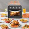 27.5QT 6-in-1 Air Fryer Toaster Oven Dropdown-Door 6-Slice Countertop Convection Oven for Air Frying, Baking, Roasting, Broiling & Grilling, 1600W, Bl