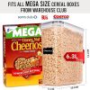 2 Pack (6.3 L / 213 oz / 6.7 qt) EXTRA Large Airtight Food Storage Cereal Containers for Bulk Food Storage BPA-Free Plastic Container