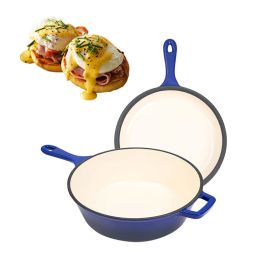 Kitchen Multi-usage Cast Iron Dutch Oven for Braising/Stews (Type: Cookware, Color: Blue)
