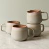 Small Ceramic Coffee Mugs Set of 4 | 8 oz Stoneware Coffee Cups | Lead-Free