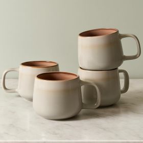 Small Ceramic Coffee Mugs Set of 4 | 8 oz Stoneware Coffee Cups | Lead-Free (Material: Stoneware)