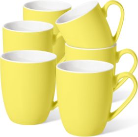 16 oz Large Coffee Mugs Set of 6 Ceramic Coffee Mug White Coffee Cups Tea Cups Idea Gift for Women Men House Warming Gifts New Home Office (Material: Ceramic)