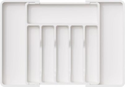 Silverware Drawer Organizer, Expandable Utensil Tray for Kitchen, BPA Free Flatware and Cutlery Holder (Material: Polypropylene)