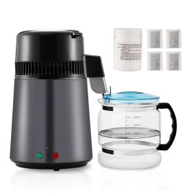 Water Distiller, 4L 1.05 Gallon Pure Water Purifier Filter For Home Countertop, 750W Distilled Water Maker (Color: Dark Gray)