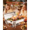 Chafing Dish Buffet Set, 8 Qt 2 Pack, Stainless Steel Chafer with 2 Full Size Pans
