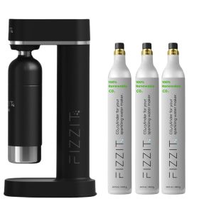 Spärklï Value Pack: Customize Your Hydration with Extra CO2 Gas Cylinders (C02 Cylinder: 3 Pack, Color: Black)