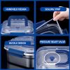Yakimoto 2/4/6/8/10 PCS Extra-Large Stainless Steel Food Storage Containers With Blue Lids - Deep Design, Airtight Seal, Perfect For Refrigerator Orga