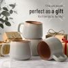 Small Ceramic Coffee Mugs Set of 4 | 8 oz Stoneware Coffee Cups | Lead-Free