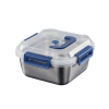 Yakimoto 2/4/6/8/10 PCS Extra-Large Stainless Steel Food Storage Containers With Blue Lids - Deep Design, Airtight Seal, Perfect For Refrigerator Orga