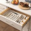 Silverware Drawer Organizer, Expandable Utensil Tray for Kitchen, BPA Free Flatware and Cutlery Holder