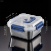 Yakimoto 2/4/6/8/10 PCS Extra-Large Stainless Steel Food Storage Containers With Blue Lids - Deep Design, Airtight Seal, Perfect For Refrigerator Orga