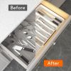 Silverware Drawer Organizer, Expandable Utensil Tray for Kitchen, BPA Free Flatware and Cutlery Holder